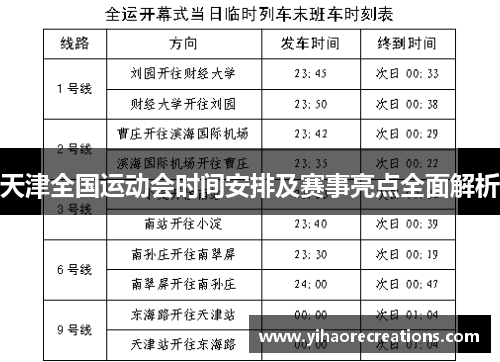 天津全国运动会时间安排及赛事亮点全面解析