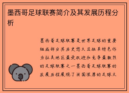 墨西哥足球联赛简介及其发展历程分析